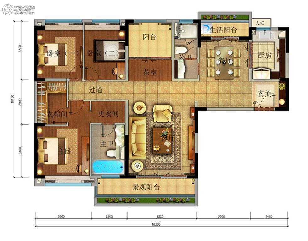 > 珠江金茂府户型图