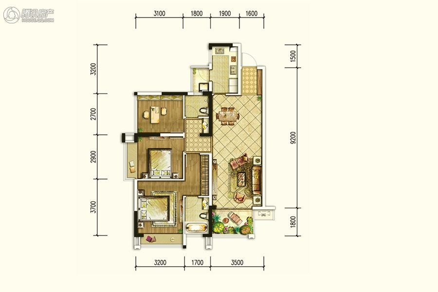 > 北京城建龙樾熙城户型图