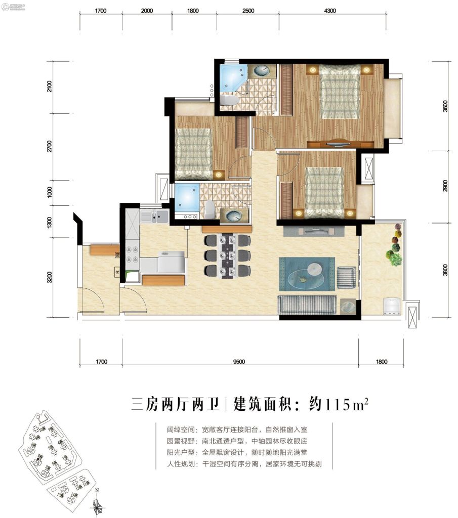> 时代水岸户型图
