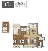 富力御湖半岛5室2厅3卫165平方米户型图