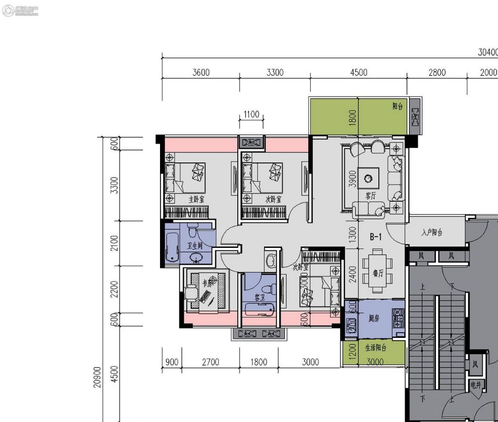 中国铁建贵安山语城b-1户型