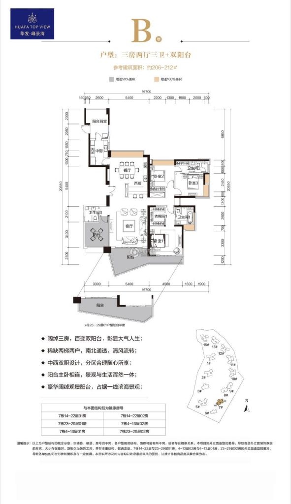 > 华发峰景湾户型图