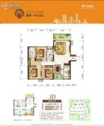 桂林华润中心3室2厅2卫118平方米户型图