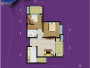 紫园sunny2室2厅1卫81平方米户型图
