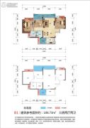 长虹国际城・中央公馆3室2厅2卫106平方米户型图