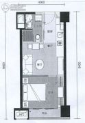 G1蜂汇1室1厅1卫40平方米户型图