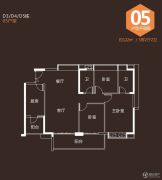 富力现代广场3室2厅2卫122平方米户型图