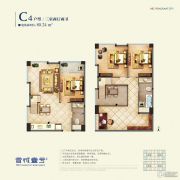 香城壹号3室2厅2卫80平方米户型图