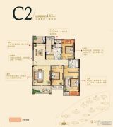 雍福龙庭3室2厅2卫143平方米户型图