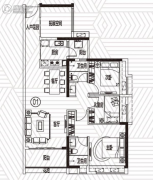 越秀滨海御城3室2厅2卫99平方米户型图