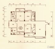 百福豪园3室2厅2卫170平方米户型图