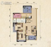 建工紫荆城2期3室2厅1卫88--107平方米户型图