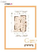 华东万悦城2室2厅1卫94平方米户型图