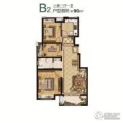 中国铁建青秀城3室2厅1卫90平方米户型图