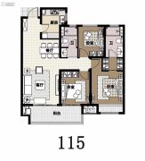 漯河建业花园里3室2厅2卫115平方米户型图
