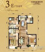 中国铁建・花语城3室2厅2卫142平方米户型图