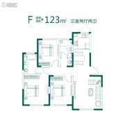 天下粮仓・璞樾里3室2厅2卫123平方米户型图