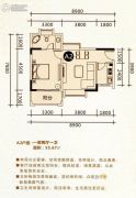 五龙桂园1室2厅1卫55平方米户型图
