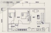 广州绿地中央广场1室1厅1卫73平方米户型图
