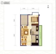 海南旅居地产1室1厅1卫53平方米户型图