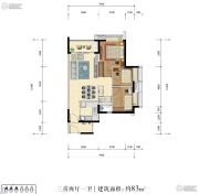 时代南湾3室2厅1卫83平方米户型图