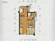 融创天朗锦邸2室2厅1卫64平方米户型图