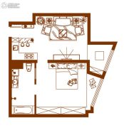 经纬国际蚂蚁公寓2室1厅1卫89平方米户型图