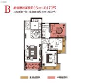 K2・荔枝湾3室2厅1卫84平方米户型图