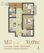 丽彩・溪悦城2室2厅1卫70平方米户型图