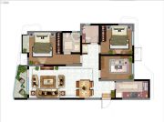 中铁青岛世界博览城3室2厅2卫0平方米户型图