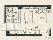 京隆国际公寓1室1厅1卫0平方米户型图