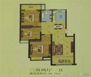 广城尚书房3室2厅1卫89平方米户型图