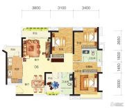 中海誉城3室2厅2卫118平方米户型图