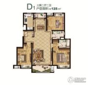 中国铁建青秀城3室2厅2卫125平方米户型图