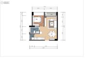 幸福公寓1室2厅1卫50平方米户型图