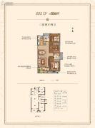 中洲花溪地3室2厅2卫89平方米户型图