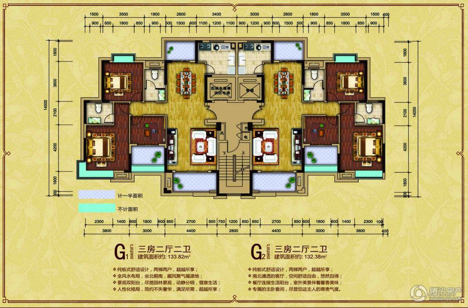 锦豪雍景园 单元型户型图