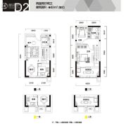 丽岛20463室2厅1卫83平方米户型图