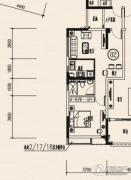 龙光棕榈水岸1室2厅1卫53平方米户型图