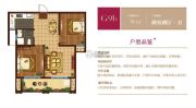 紫荆城 小高层2室2厅1卫78平方米户型图