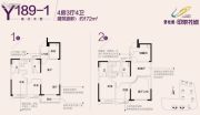 碧桂园印象花城4室3厅4卫172平方米户型图