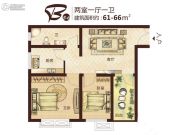 七里香堤2室1厅1卫61--66平方米户型图