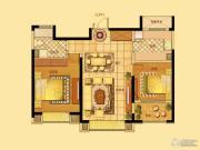 中南世纪花城2室2厅1卫88平方米户型图