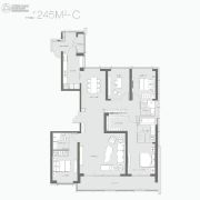 融创中心武汉壹号院3室2厅1卫245平方米户型图