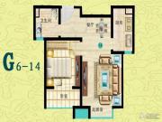 观海绿岛1室2厅1卫55平方米户型图