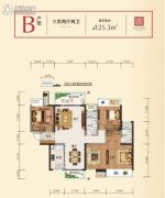 中国铁建安吉山语城3室2厅2卫125平方米户型图