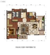 同创・滨江3室2厅2卫98平方米户型图