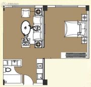 万兴港湾公寓1室1厅1卫69平方米户型图