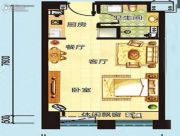 荣盛星空公寓1室2厅1卫0平方米户型图