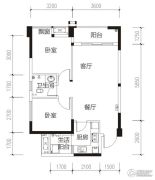 东山国际新城2室2厅1卫70--78平方米户型图